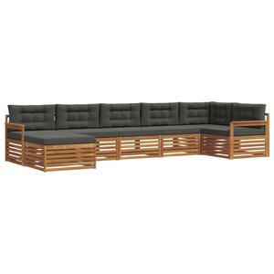 vidaXL Ensemble de canapés d'extérieur 7 Pièces Naturel et Anthracite