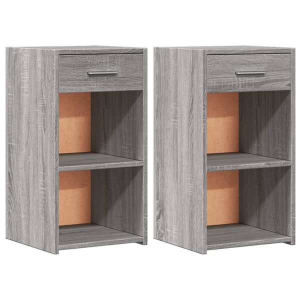 vidaXL Tables de chevet 2 Pièces sonoma gris 35x34x65cm bois d'ingénierie