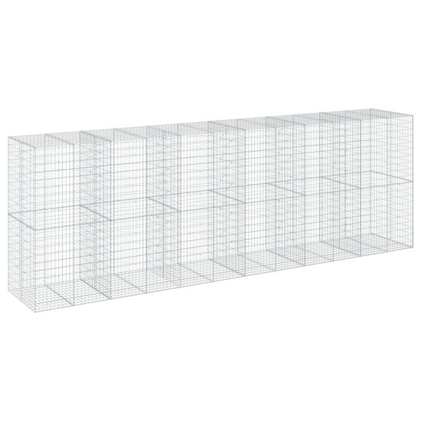 vidaXL Panier gabion avec couvercle 600x100x200 cm fer galvanisé