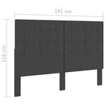 vidaXL Tête de lit touffetée Gris foncé Tissu 140x200 cm