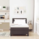 vidaXL Lit boxspring avec matelas Marron foncé 90 x 200 cm tissu