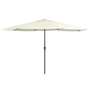 vidaXL Parasol de jardin avec mât en métal 390 cm blanc sable