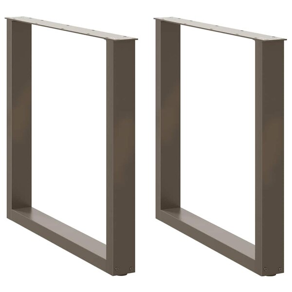 vidaXL Pieds de table à manger en U 2 pièces Acier naturel 80 x (72-73) cm Acier