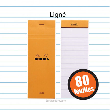 Bloc notes 74x210 shopping ligne 80f rhodia - La Poste