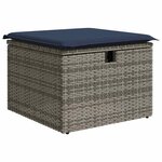 vidaXL Salon de jardin 8 Pièces avec coussins gris résine tressée