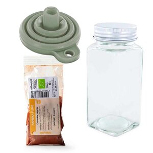 Flacon à épices poudreur + entonnoir + paprika fumé 40 g