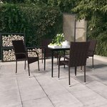 vidaXL Ensemble à manger de jardin 5 Pièces Marron et noir