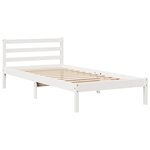 vidaXL Cadre de lit avec tête de lit blanc 75x190cm bois de pin massif