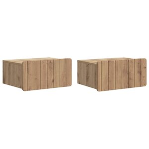vidaXL Cabinet de chevet mural 2 pc Chêne artisanal 49 x 34 5 x 24 cm