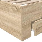 vidaXL Cadre de lit Marron 120 x 190 cm Bois d'ingénierie