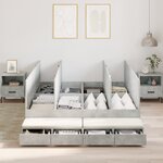 vidaXL Cadre de lit de rangement Gris béton 140x190 cm