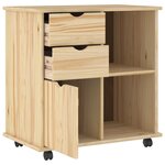 vidaXL Cabinet roulant Marron 63 5 x 39 x 65 5 cm Bois de Pin Massif