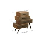 Commode 4 tiroirs en métal et bois