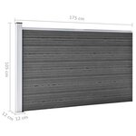 vidaXL Ensemble de panneau de clôture WPC 526x105 cm Noir