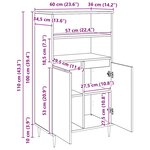 vidaXL Haut Armoire Noir 60 x 36 x 110 cm Bois d'ingénierie