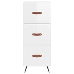 vidaXL Buffet haut Blanc brillant 34 5x34x180 cm Bois d'ingénierie