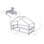 Lit cabane enfant LUCKY 120 x 190 gris clair