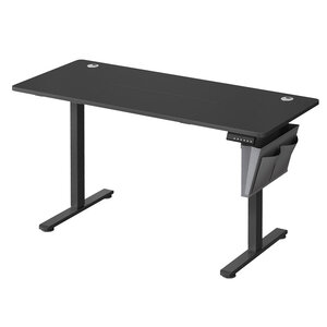 Bureau électrique assis-debout bureau réglable en hauteur 60 x 120 x (72-120) cm 4 hauteurs mémorisables pochette de rangement pour bureau noir 12_0004578