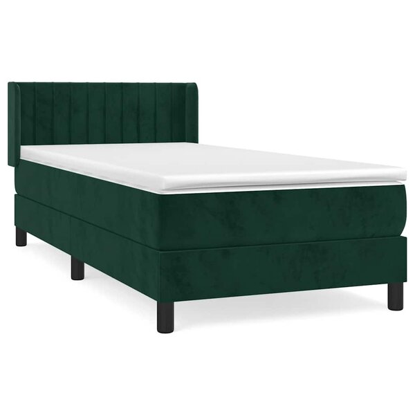 vidaXL Sommier à lattes de lit et matelas Vert foncé 80x200 cm Velours