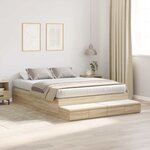 vidaXL Cadre de lit avec rangement Chêne Sonoma 226.5 x 135 x 31.5 cm