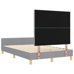 vidaXL Cadre de lit avec tête de lit Gris clair 120 x 190 cm tissu