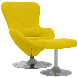 vidaXL Chaise Œuf avec Pouf Jaune 63 x 73 x 90 cm Velours