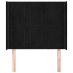vidaXL Tête de lit avec oreilles Noir 103x16x118/128 cm Velours