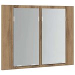 vidaXL Armoire à miroir LED chêne artisanal 60x12x45cm bois ingénierie