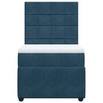 vidaXL Sommier à lattes de lit avec matelas bleu 80x200 cm velours