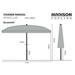 Madison Parasol Patmos Luxe Rectangulaire 210x140 cm Gris