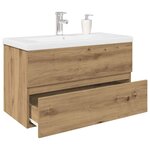 vidaXL Meuble lavabo avec bassin et robinet intégrés chêne artisanal