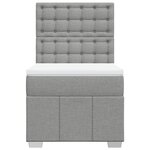 vidaXL Sommier à lattes de lit et matelas Gris clair 90x190 cm Tissu