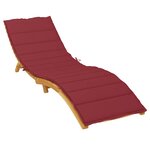 vidaXL Coussin de chaise longue rouge bordeaux 200x60x3cm tissu oxford