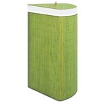 Vidaxl panier à linge d'angle bambou vert 60 l