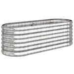 vidaXL Lit surélevé de jardin Acier galvanisé Argenté