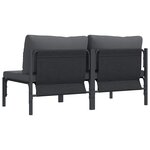 vidaXL Mobilier de jardin avec coussin 2 Pièces Anthracite Acier