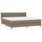 vidaXL Sommier à lattes de lit avec matelas Taupe 160x200 cm Tissu