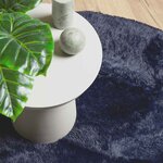 vidaXL Tapis shaggy à poils longs NAVARRA bleu marine 240x240 cm