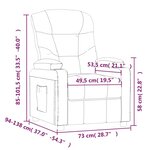 vidaXL Fauteuil inclinable électrique Gris clair Tissu