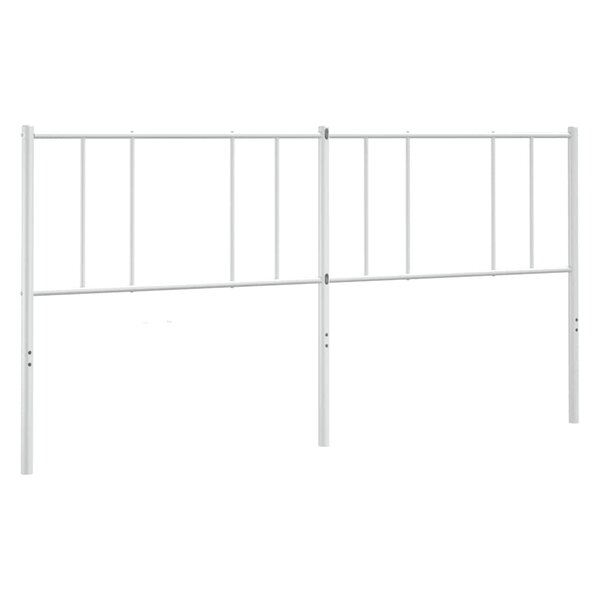 vidaXL Tête de lit métal blanc 180 cm