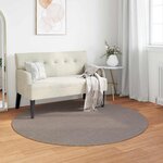 vidaXL Tapis de surface Rond LUGO Taupe Ø 160 CM Polyester