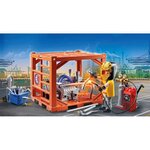 PLAYMOBIL - 70774 - Ouvrier et conteneur