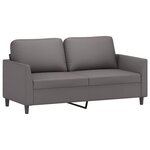 vidaXL Ensemble de canapés 3 Pièces avec coussins Gris Similicuir