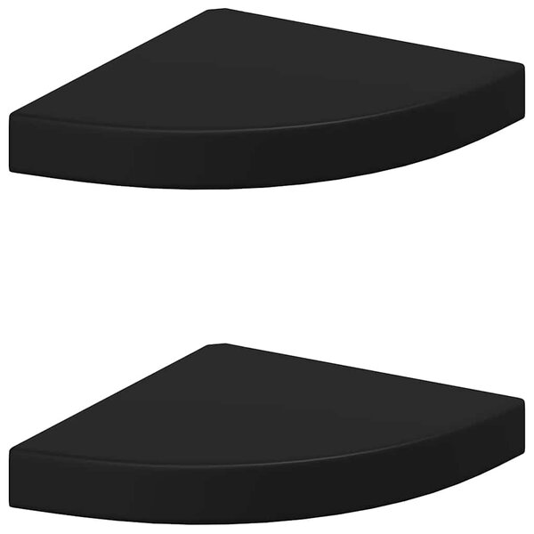 vidaXL Étagères d'angle flottantes 2 Pièces noir 25x25x3 8 cm MDF