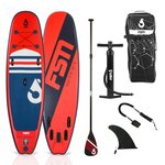 Paddle gonflable vulk 9'8 - 299 x 81 x 13 cm - stand up paddle avec pagaie  leash  pompe et sac de transport