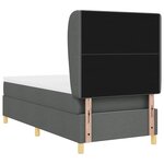 vidaXL Lit avec matelas gris foncé 80x200 cm Tissu