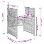 Ensemble de Salle à Manger de Jardin 5 pièces avec Coussins Gris Clair en Rotin Synthétique
