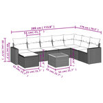 vidaXL Salon de jardin 9 Pièces avec coussins gris résine tressée