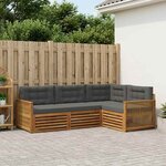 vidaXL Ensemble de canapés d'extérieur 4 Pièces Naturel et Anthracite