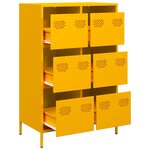 vidaXL Buffet haut jaune moutarde 68x39x101 5 cm acier